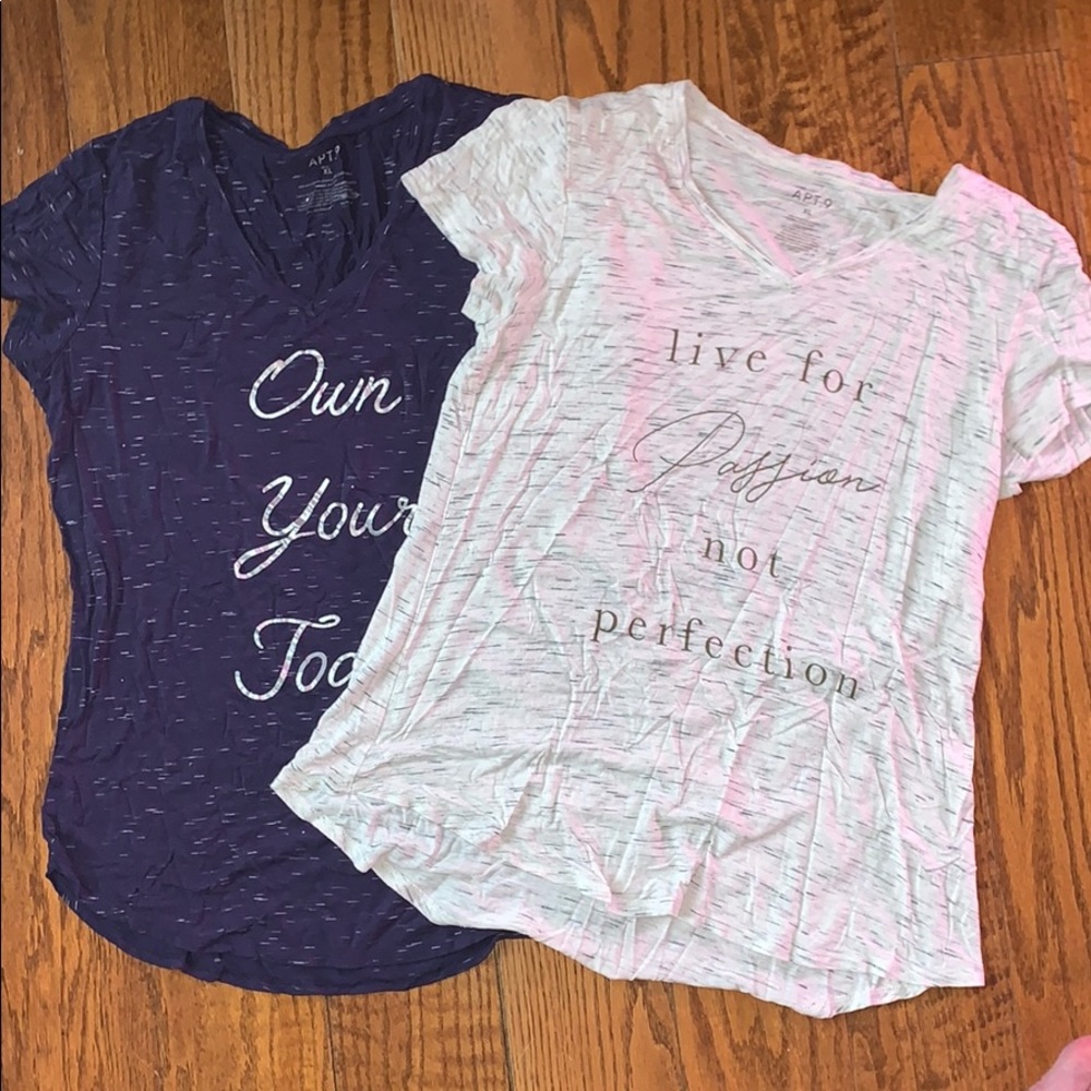 Two rayon graphic short tunics